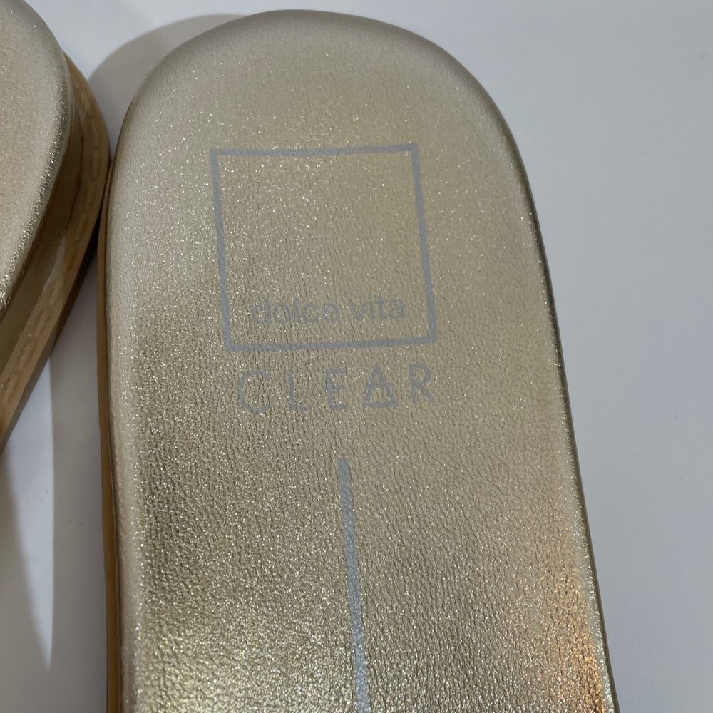 Dolce Vita Grazie Sandals Slides Metallic Gold Size 10 - Picture 3 of 8
